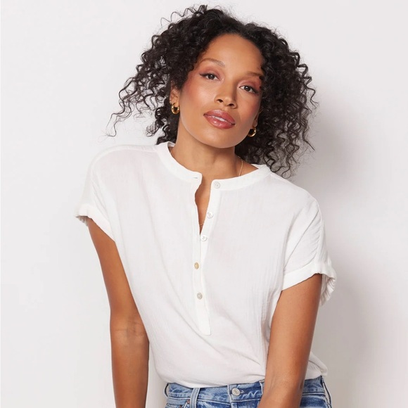 Faherty Dream Organic Cotton Gauze Desmond Top - Picture 2 of 12